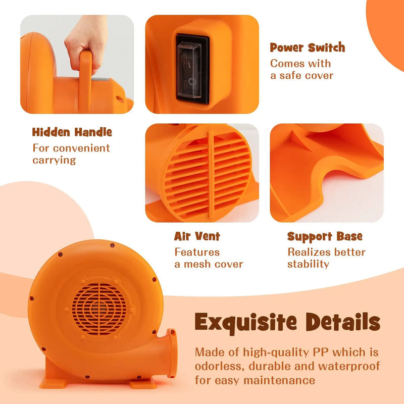 550W Air Blower (0.7HP) for Inflatables with 25 feet Wire and GFCI Plug by DirectDeals