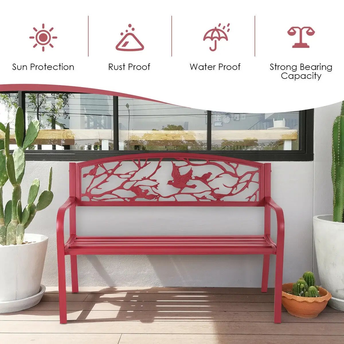 Patio Garden Bench Park Yard Outdoor Furniture by DirectDeals