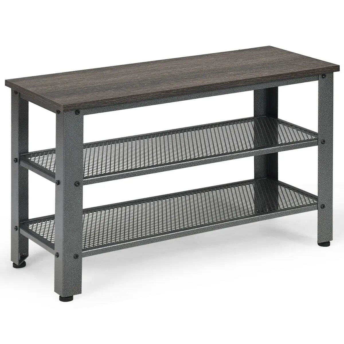 3-Tier Shoe Rack Industrial Shoe Bench with Storage Shelves, photo 5 of 5