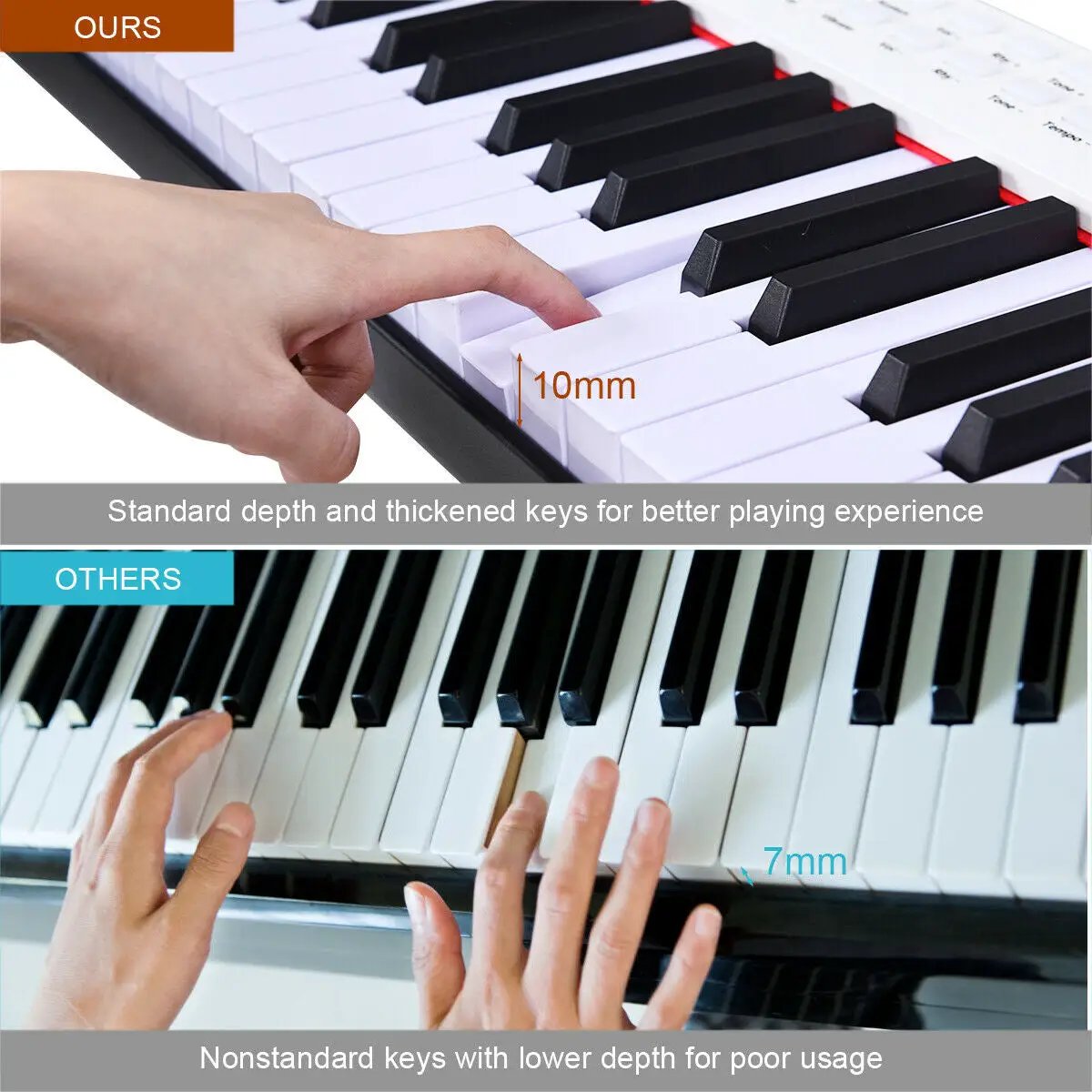 88-Key Portable Full-Size Semi-weighted Digital Piano Keyboard by DirectDeals