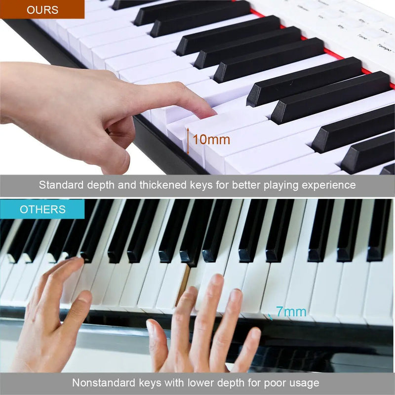 88-Key Portable Full-Size Semi-weighted Digital Piano Keyboard by DirectDeals