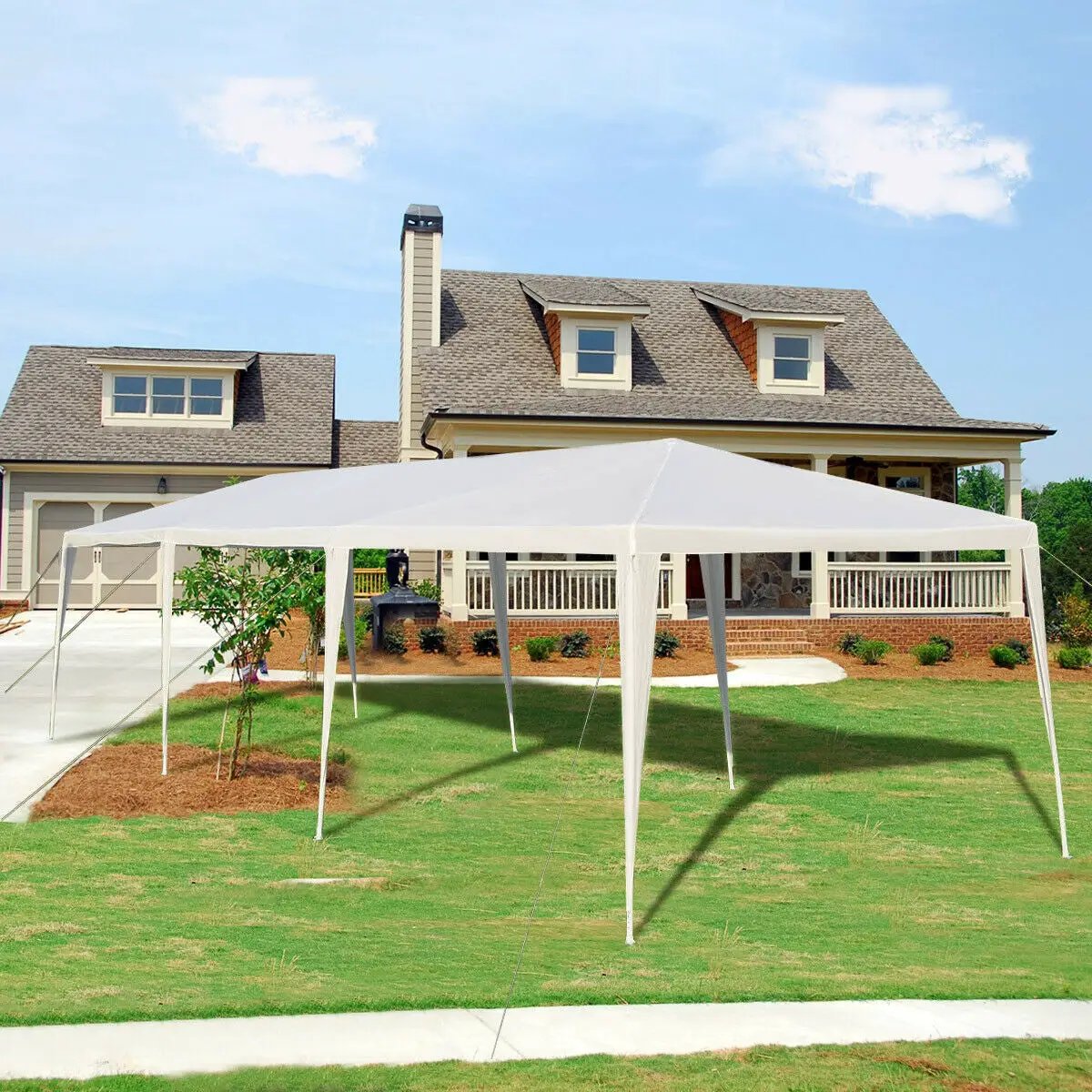 10 x 30 Feet Gazebo Canopy Tent with Connection Stakes and Wind Ropes by DirectDeals
