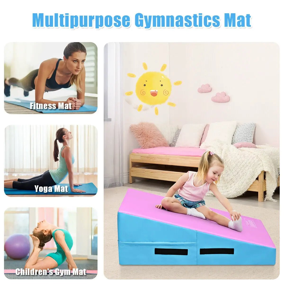 Incline Gymnastics Mat Wedge Ramp Gym Tumbling Exercise Mat, photo 29 of 39