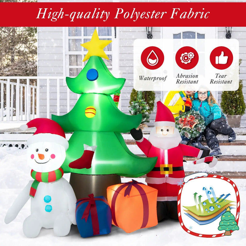 7.2 Feet Inflatable Lighted Christmas Decoration Tree with Santa Claus by DirectDeals