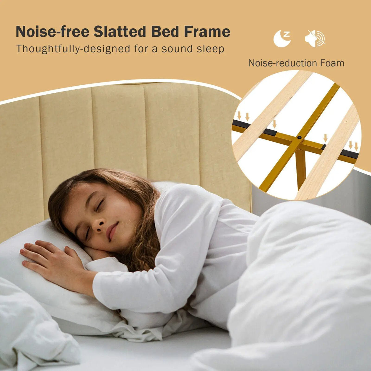 Full/Queen Size Upholstered Bed Frame with Quilted Headboard, photo 2 of 9