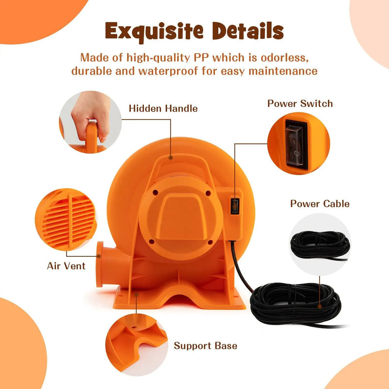 680W Air Blower (1.0HP) for Inflatables with 25 feet Wire and GFCI Plug by DirectDeals