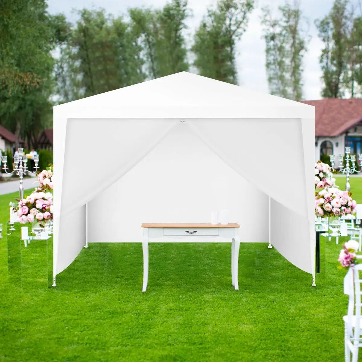 10 x 10 Feet Outdoor Side Walls Canopy Tent with 4 Removable Sidewalls by DirectDeals