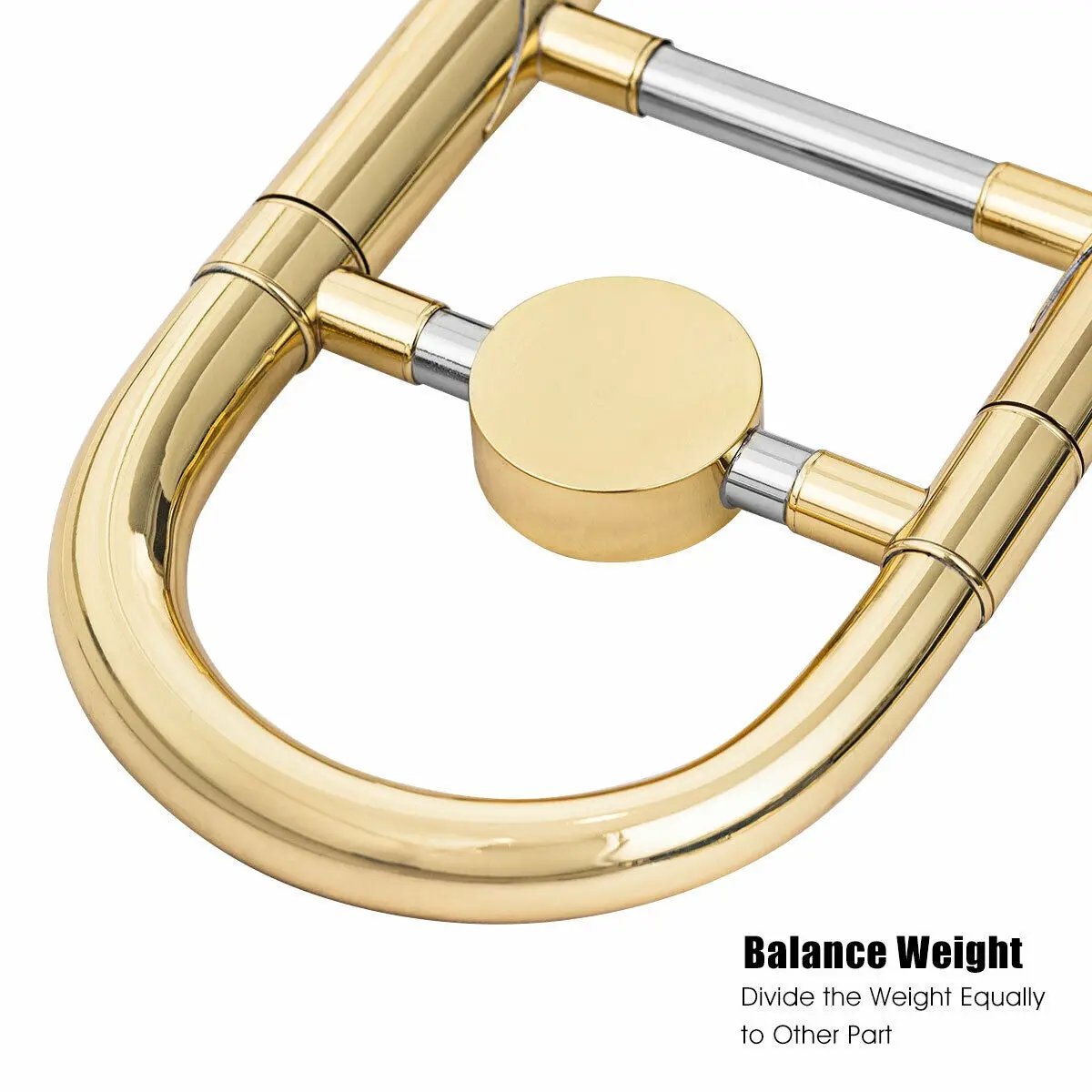B Flat Trombone Golden Brass with Mouthpiece by DirectDeals