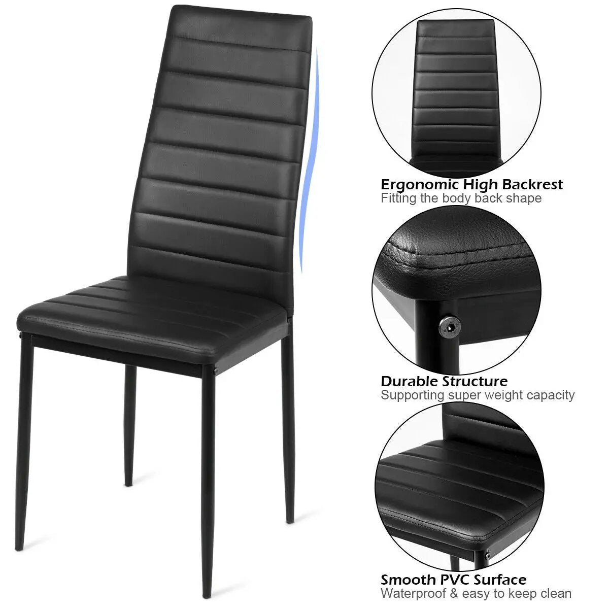 Set of 2 or 6 High Back Dining Chairs-Set of 6 by DirectDeals