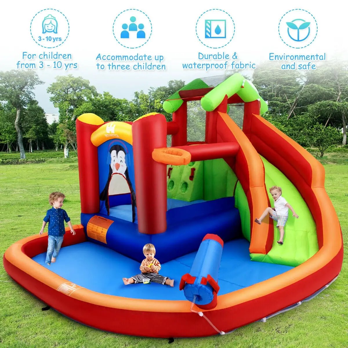 Inflatable Slide Bouncer and Water Park Bounce House Without Blower, photo 11 of 16