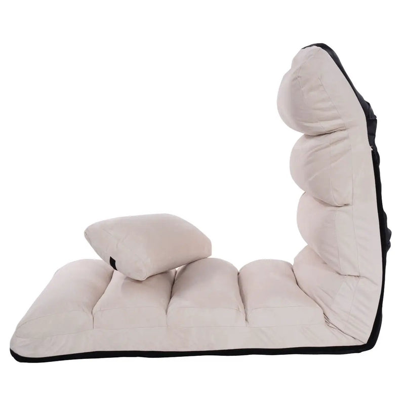 Folding Lazy Sofa Chair Stylish Sofa Couch Beds Lounge Chair W/Pillow by DirectDeals