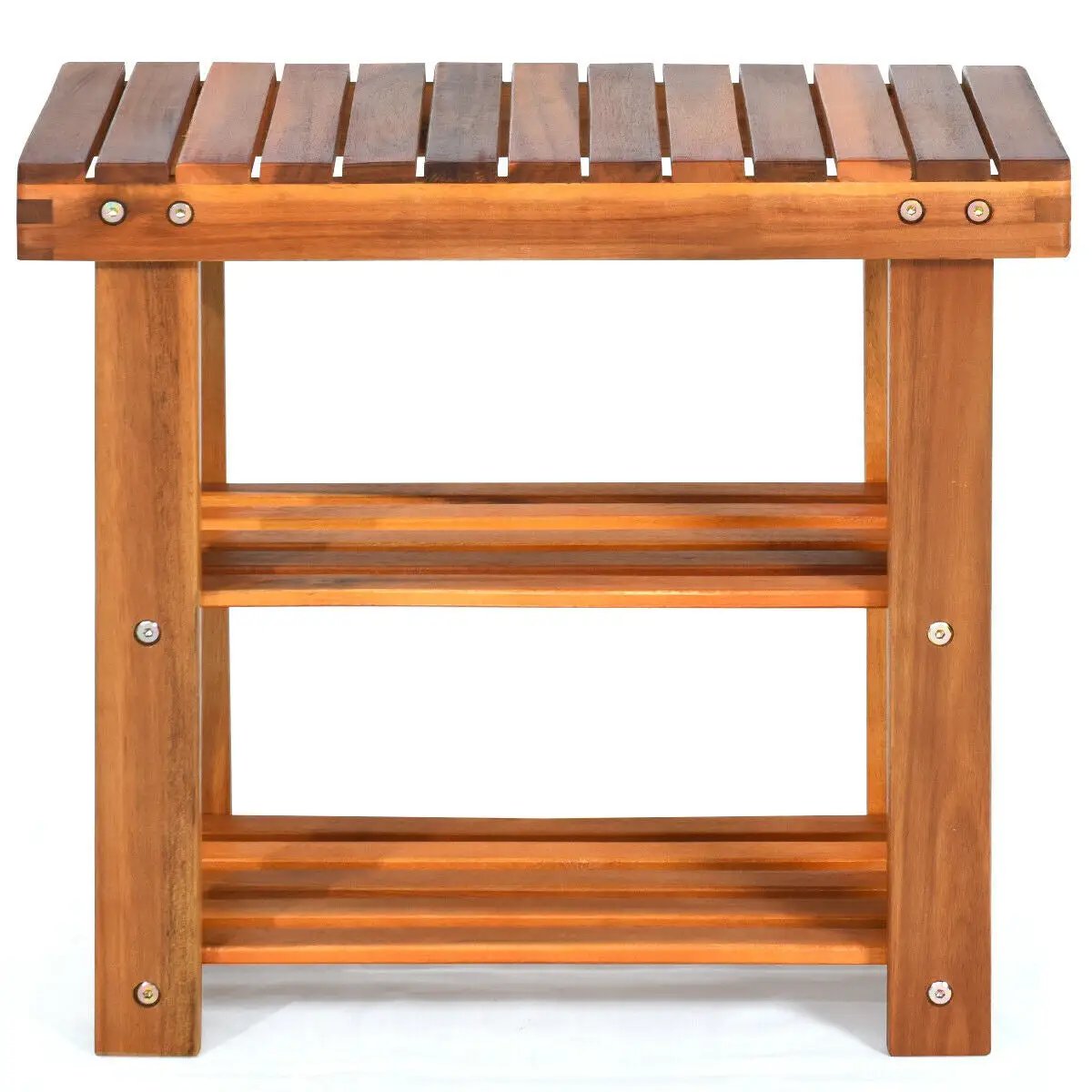 3-Tier Wood Shoe Rack 19' Shoe Bench Boots Organizer by DirectDeals