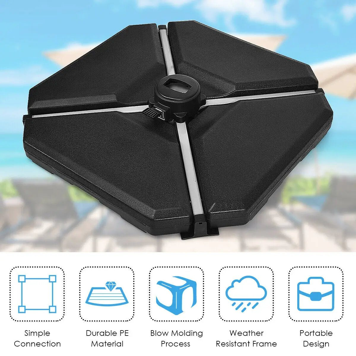 4 Pieces 195 lbs Patio Cantilever Offset Umbrella Base Weight Sand by DirectDeals