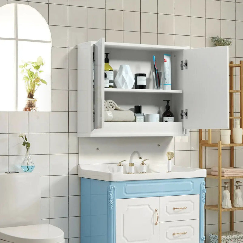 2-Door Wall-Mounted Bathroom Mirrored Medicine Cabinet by DirectDeals