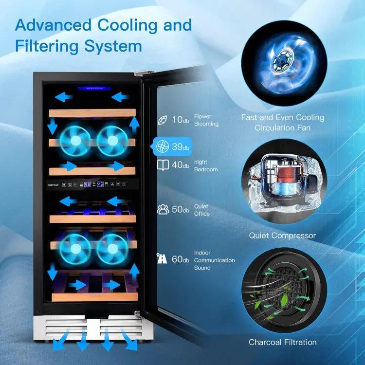 Dual-Zone 30-Bottle Wine Cooler by DirectDeals