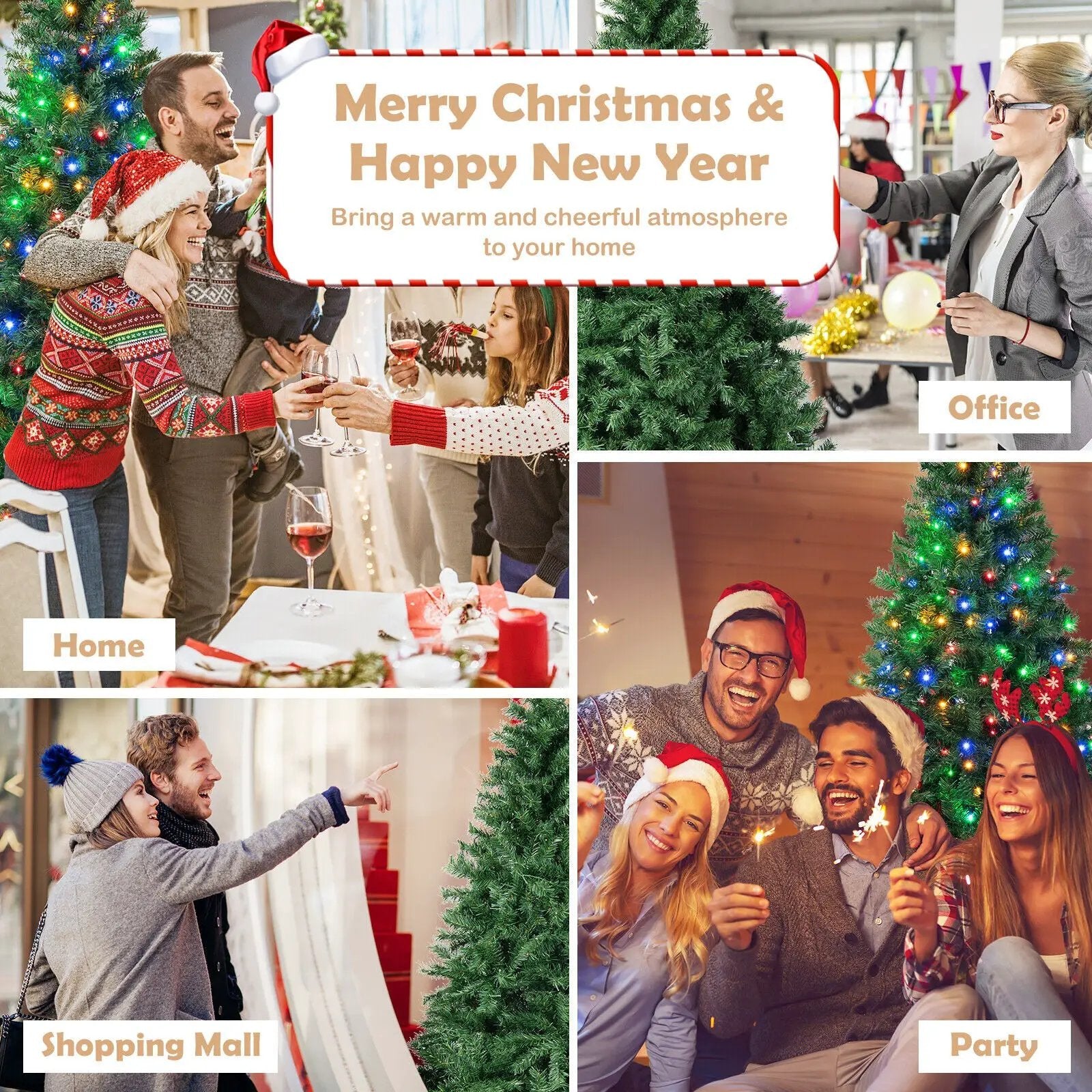 6 Feet Christmas Tree Pre-Lit 3-Minute Quick Shape by DirectDeals