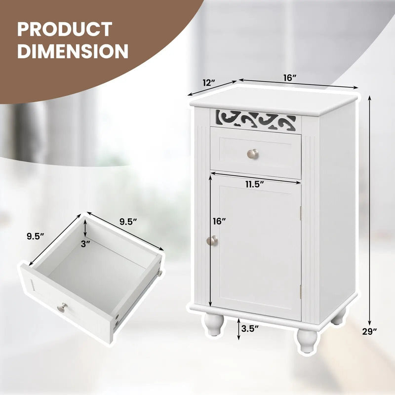 Bathroom Floor Storage Cabinet Organizer with Drawer by DirectDeals