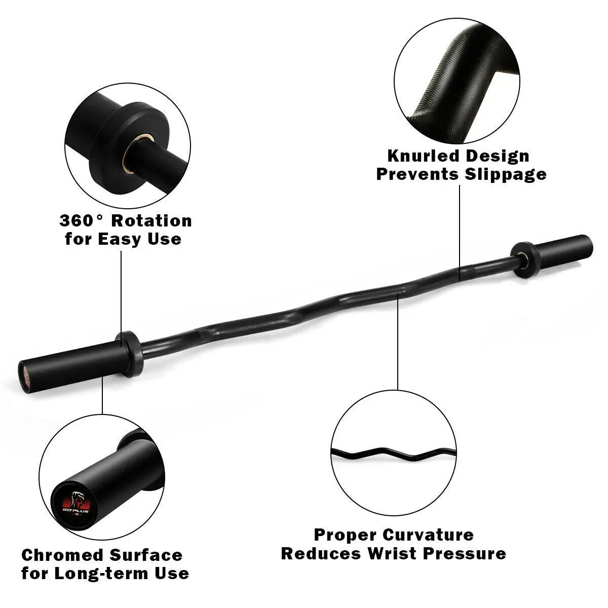 48 Inch Phosphate Steel Fitness Equipment Bar by DirectDeals