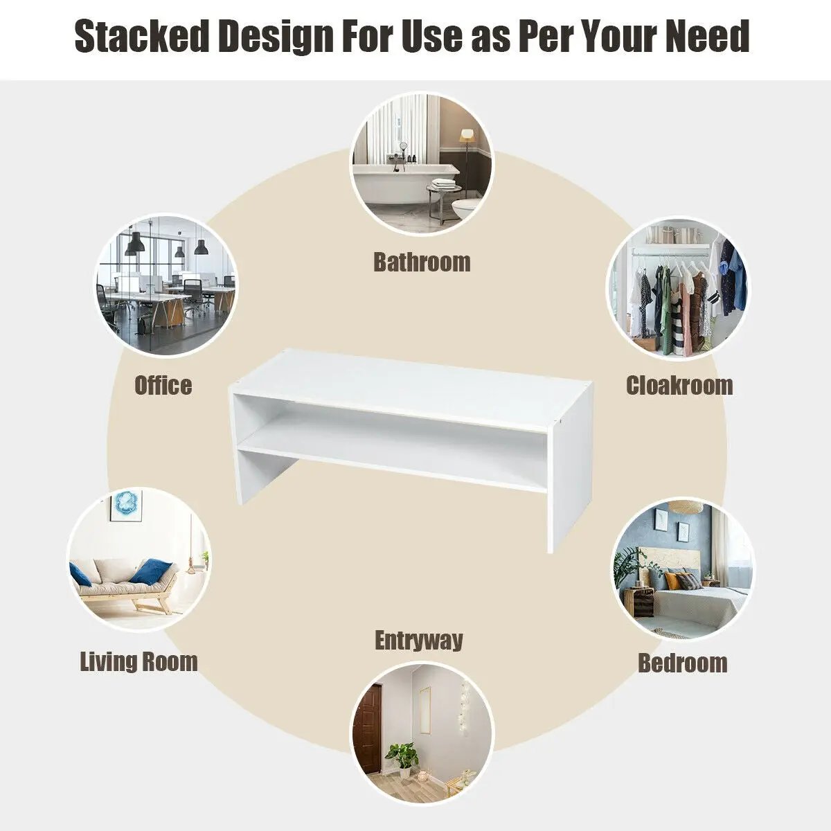 3 Pieces 31-Inch Stackable Multi-Shape Shoe Rack by DirectDeals