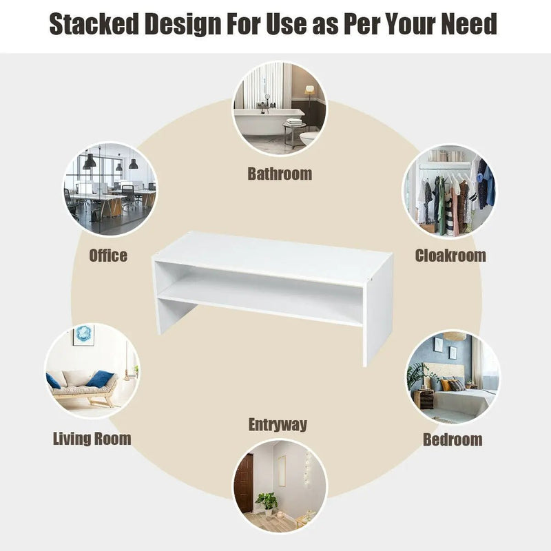3 Pieces 31-Inch Stackable Multi-Shape Shoe Rack by DirectDeals