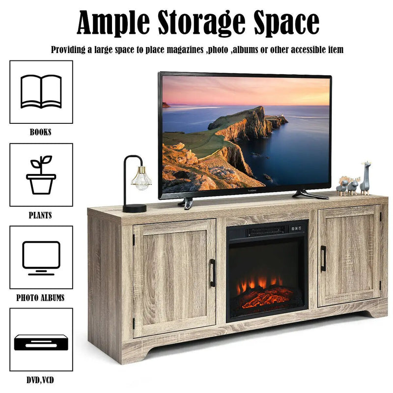 65 Inch Media Component TV Stand with Adjustable Shelves by DirectDeals