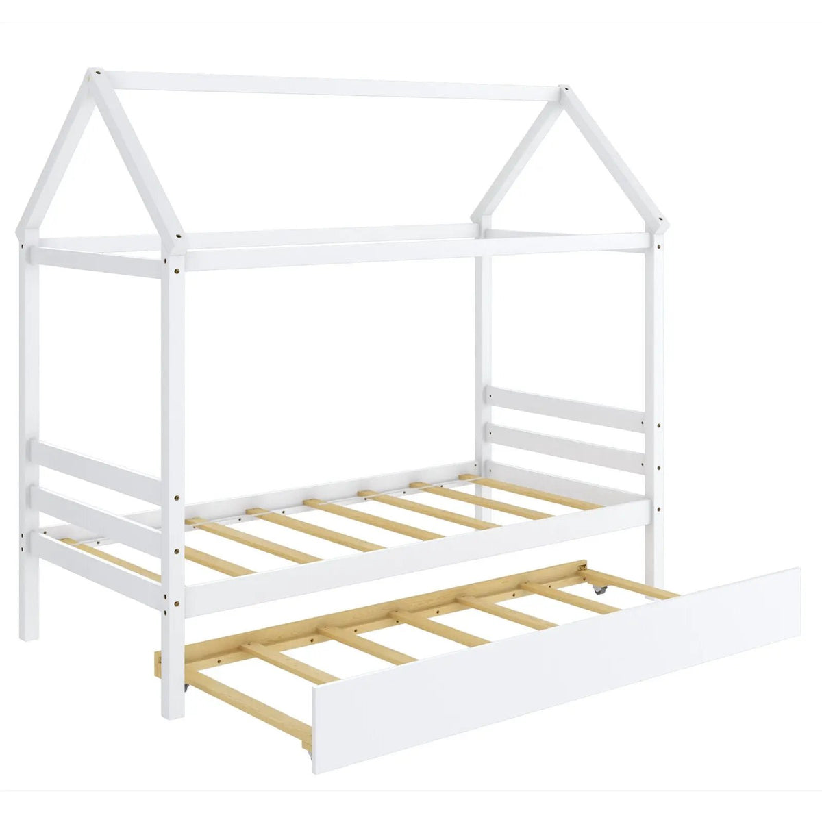 Kids Platform Bed Frame with Roof for Bedroom, photo 9 of 9