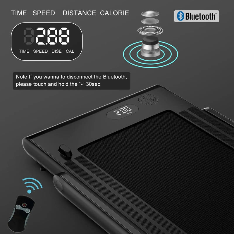 2.25HP 2 in 1 Folding Treadmill with APP Speaker Remote Control by DirectDeals