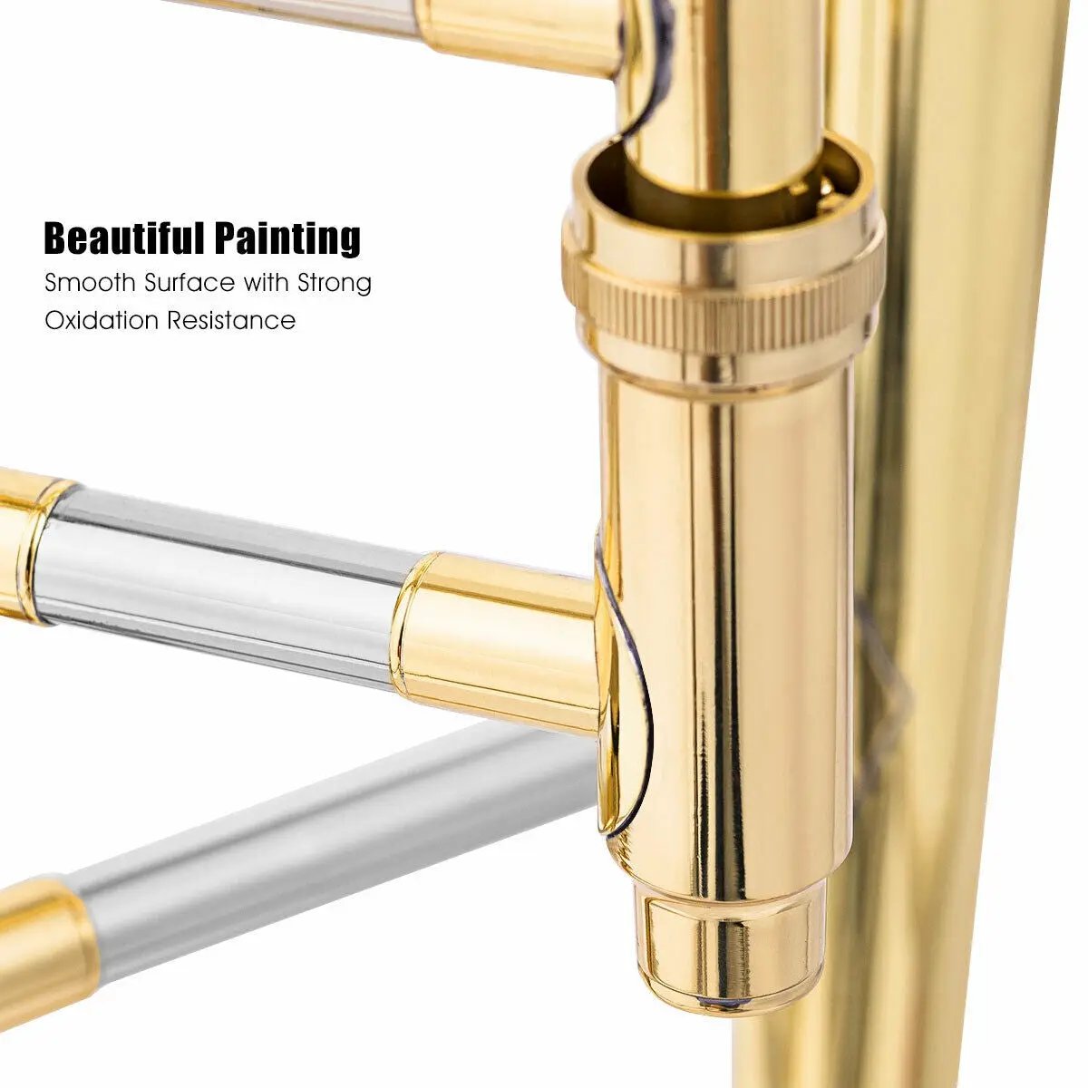 B Flat Trombone Golden Brass with Mouthpiece by DirectDeals