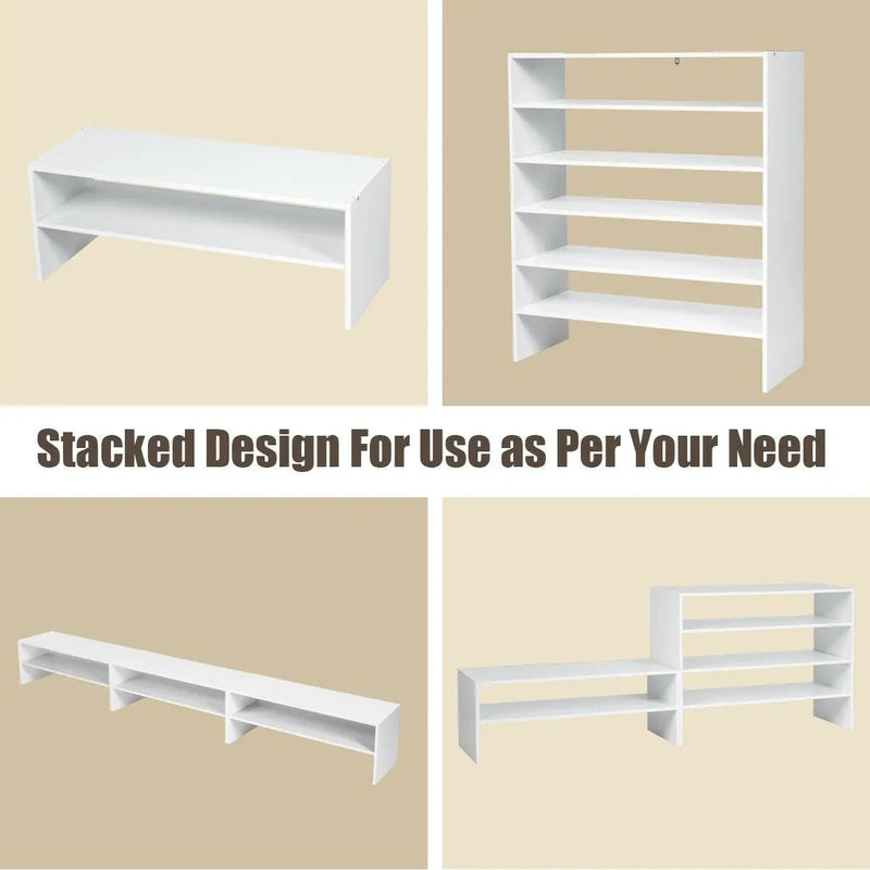 3 Pieces 31-Inch Stackable Multi-Shape Shoe Rack by DirectDeals