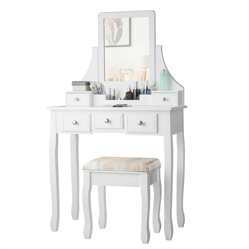 5 Drawers Removable Box Makeup Dressing Vanity Set by DirectDeals