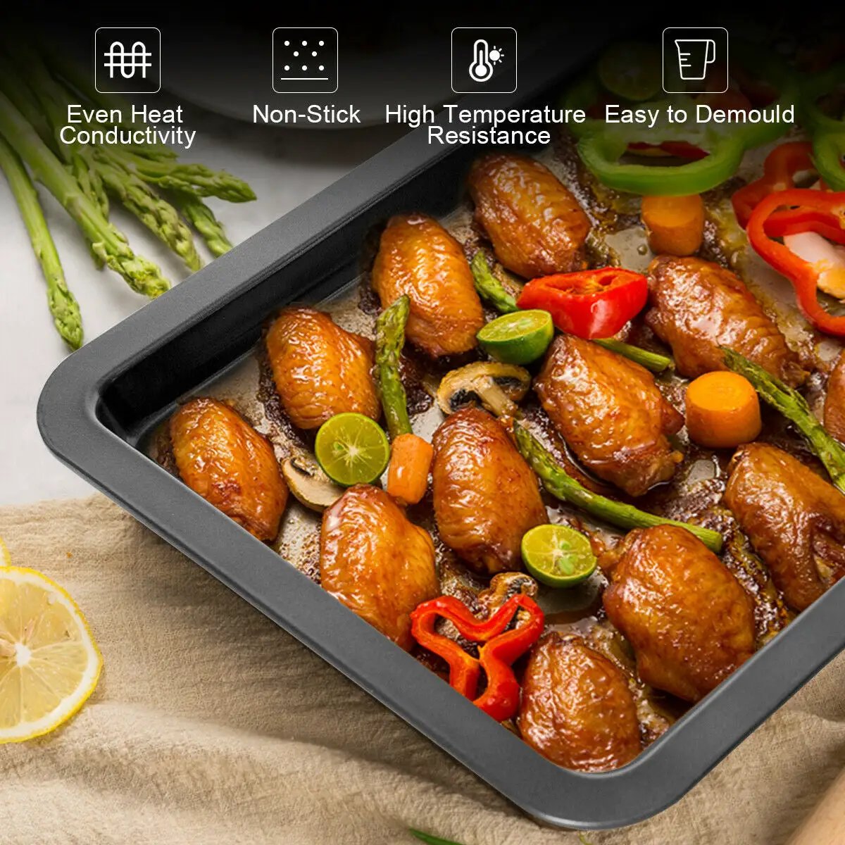 10 Pieces Nonstick Bakeware Set Baking Roasting Cake Pans by DirectDeals