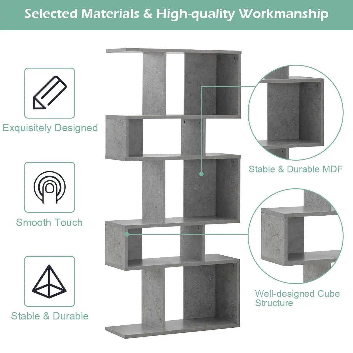 5 Cubes Ladder Shelf Corner Bookshelf Display Rack Bookcase, photo 5 of 10