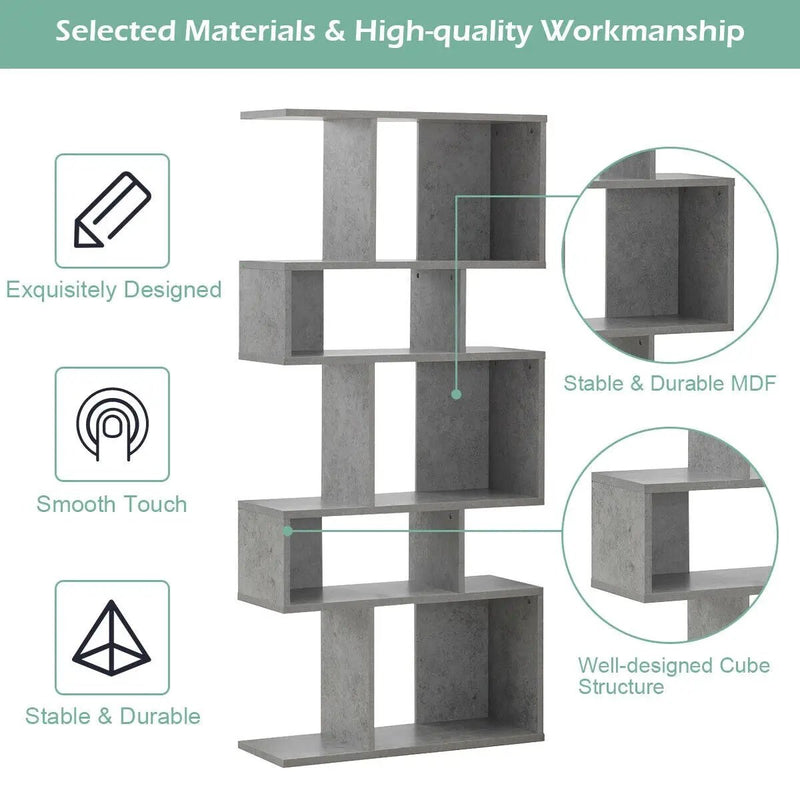 5 Cubes Ladder Shelf Corner Bookshelf Display Rack Bookcase by DirectDeals