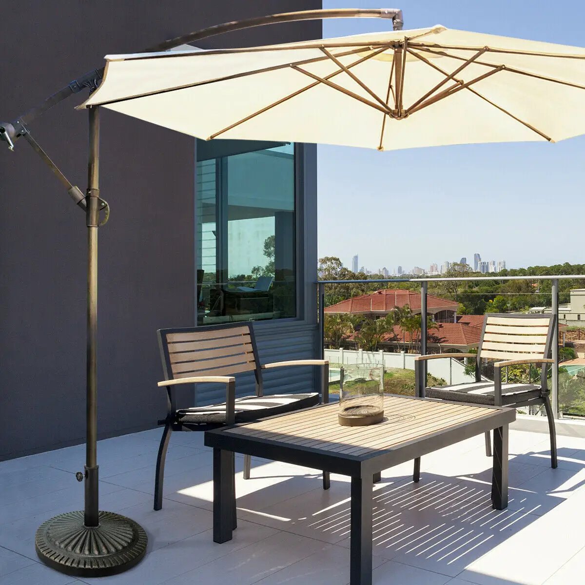 31.5 lbs Market Heavy-Duty Outdoor Stand Bronze Umbrella Base by DirectDeals