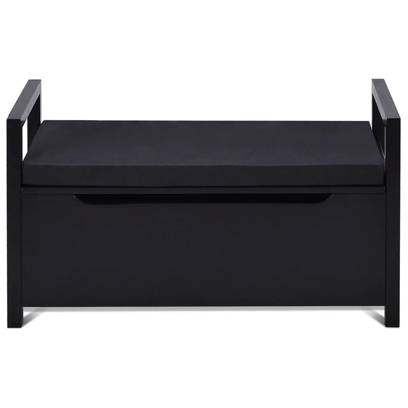 34.5 ×15.5 ×19.5 Inch Shoe Storage Bench with Cushion Seat for Entryway by DirectDeals
