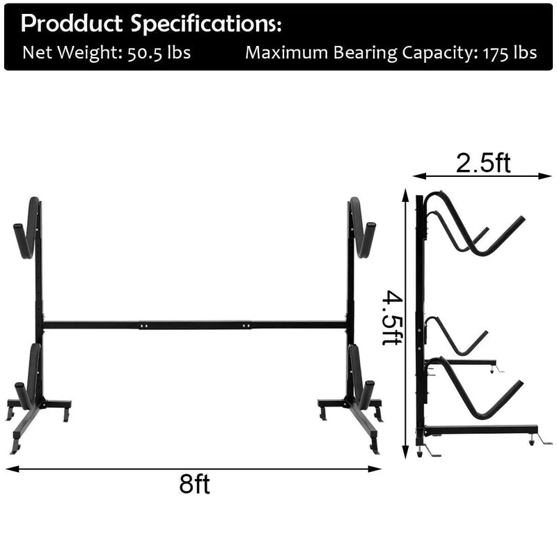 Freestanding Height Adjustable Dual Kayak Storage Rack by DirectDeals