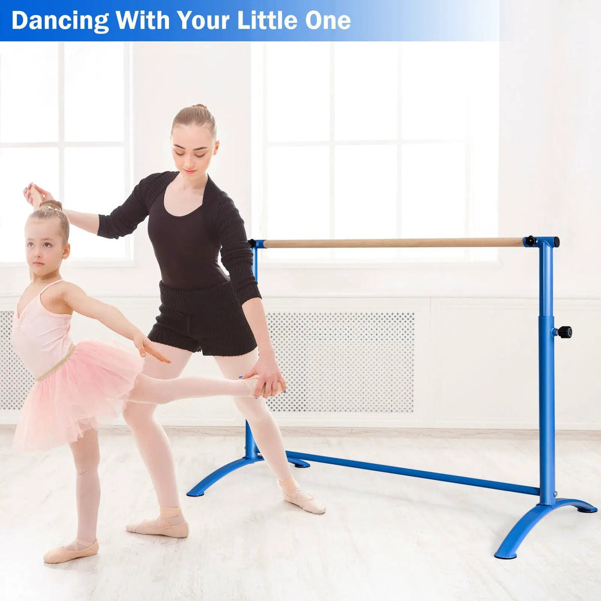 51 Inch Ballet Barre Bar with 4-Position Adjustable Height, photo 7 of 24