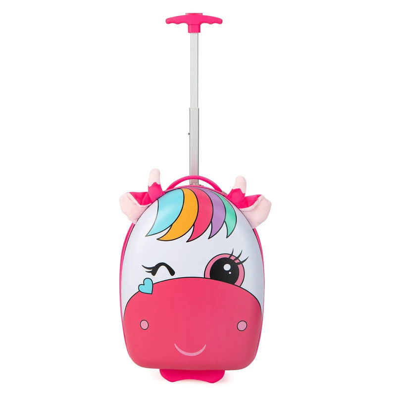 16 Inch Kids Rolling Luggage with 2 Flashing Wheels and Telescoping Handle by DirectDeals