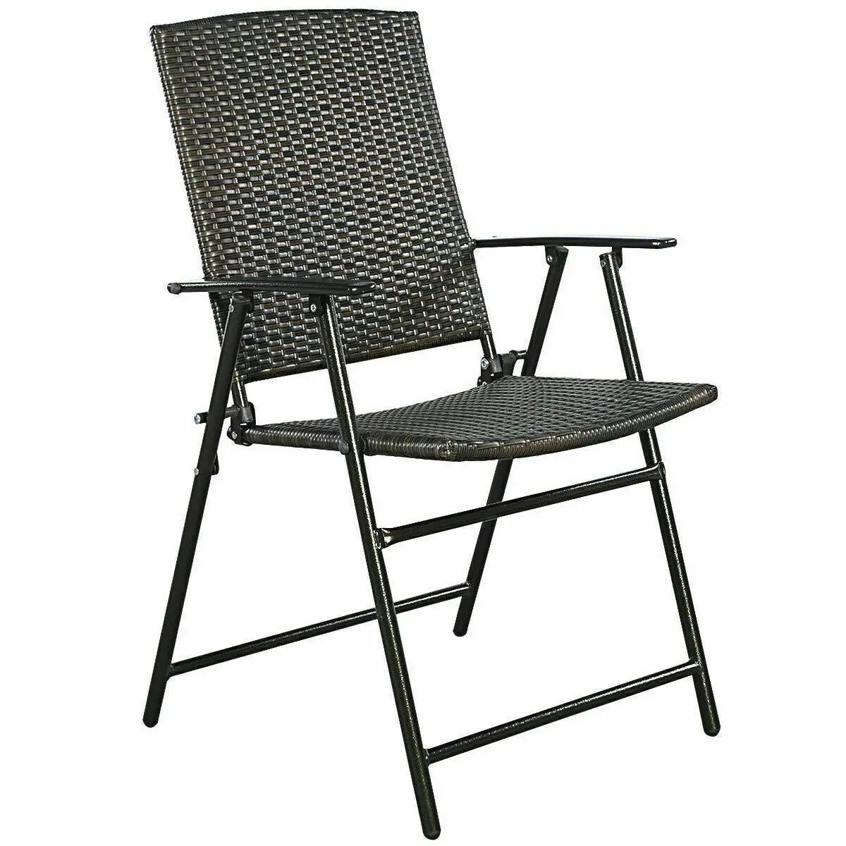 Set of 4 Rattan Folding Chairs by DirectDeals