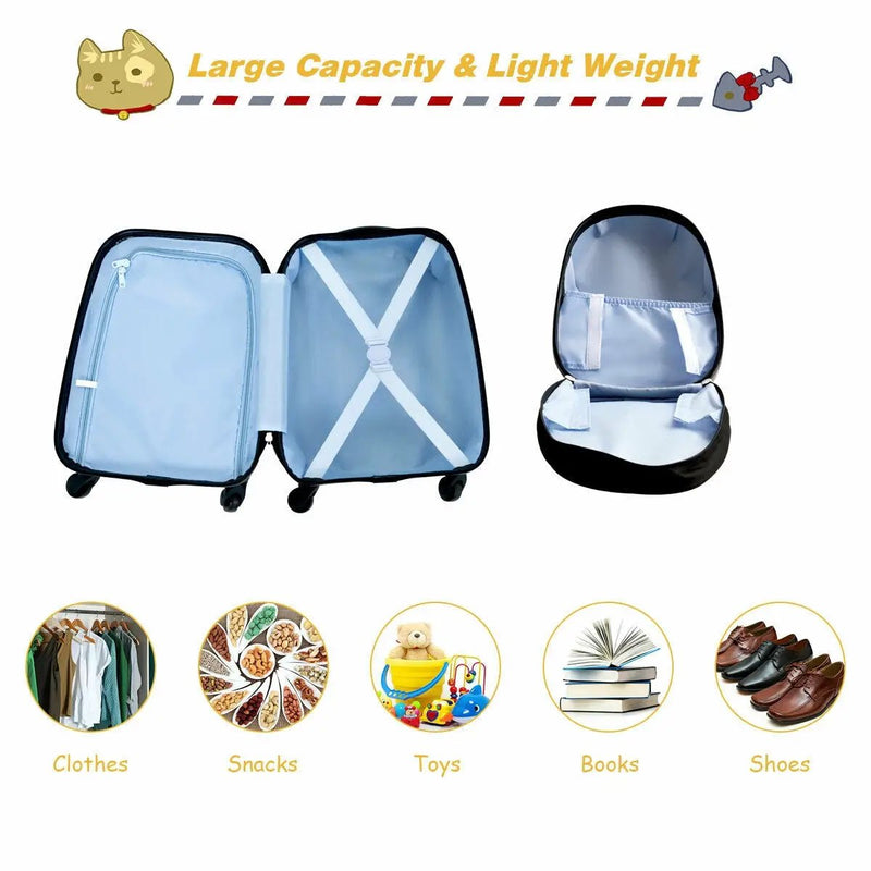 2 Pieces Kids Luggage Set 12 Inch Backpack and 16 Inch Rolling Suitcase by DirectDeals