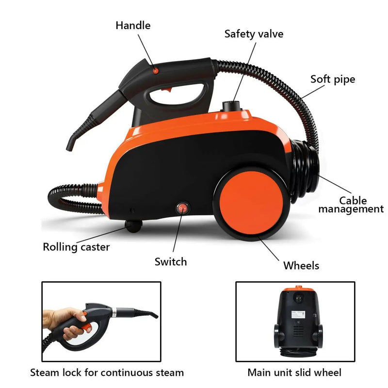 Heavy Duty Household Multipurpose Steam Cleaner with 18 Accessories by DirectDeals