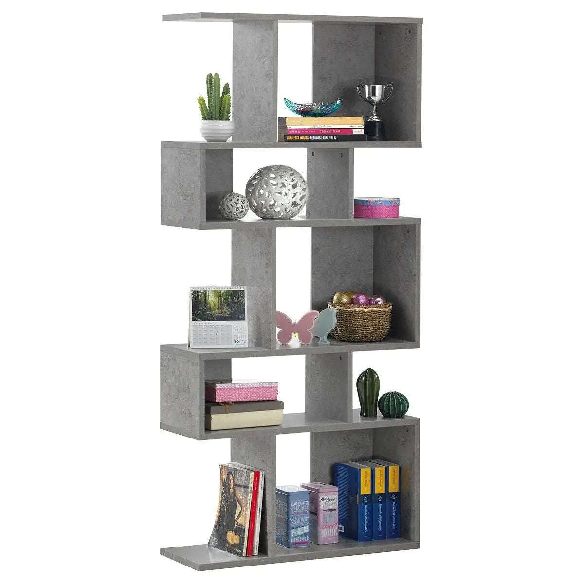 5 Cubes Ladder Shelf Corner Bookshelf Display Rack Bookcase, photo 8 of 10