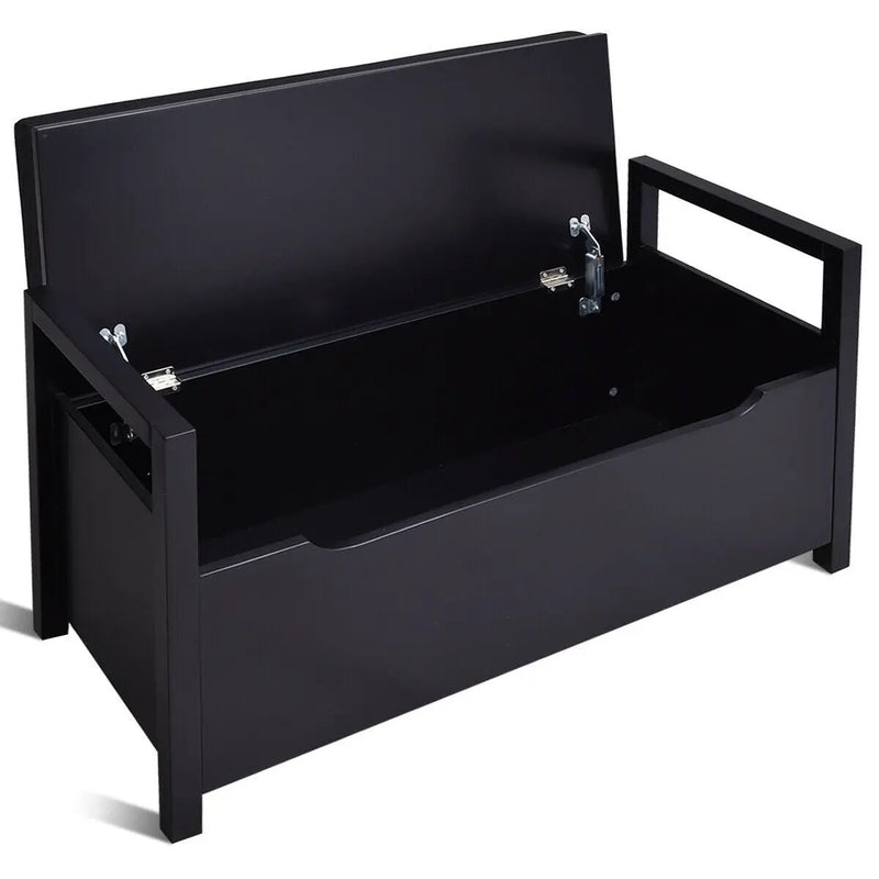 34.5 ×15.5 ×19.5 Inch Shoe Storage Bench with Cushion Seat for Entryway by DirectDeals
