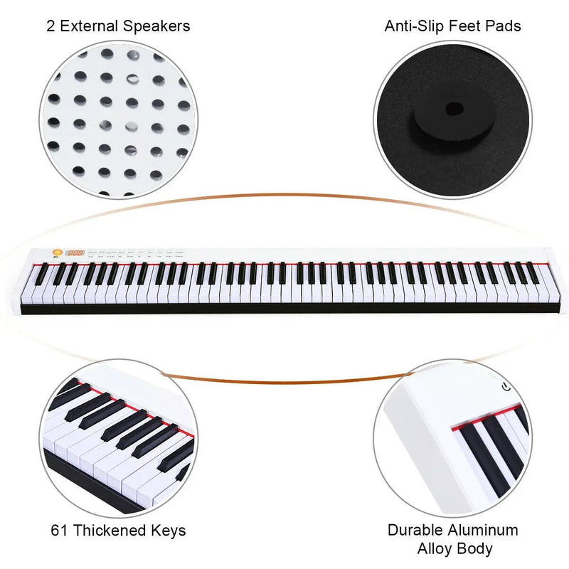 88-Key Portable Full-Size Semi-weighted Digital Piano Keyboard by DirectDeals