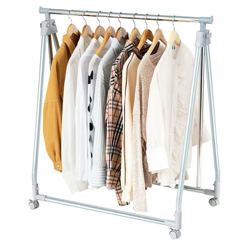 Extendable Foldable Heavy Duty Clothing Rack with Hanging Rod by DirectDeals