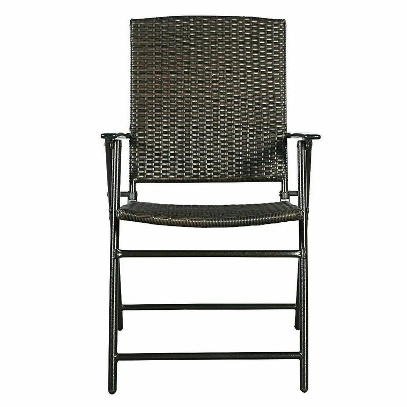 Set of 4 Rattan Folding Chairs by DirectDeals