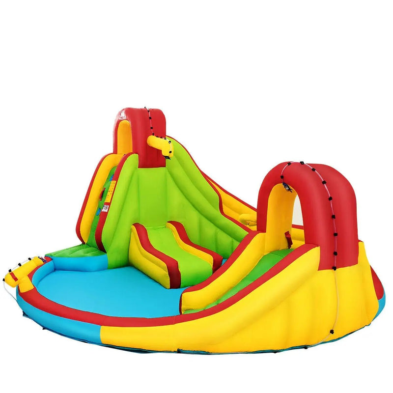 Kid's Inflatable Water Slide Bounce House with Climbing Wall and Pool Without Blower by DirectDeals