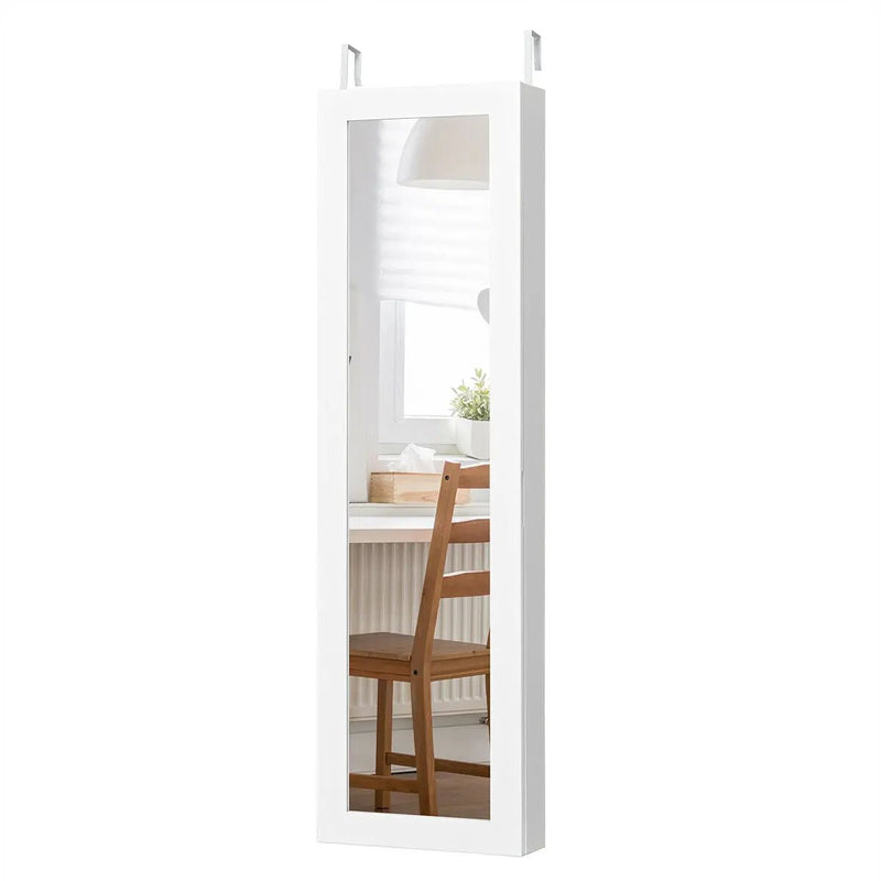 Wall And Door Mirrored Jewelry Cabinet With LED Light by DirectDeals