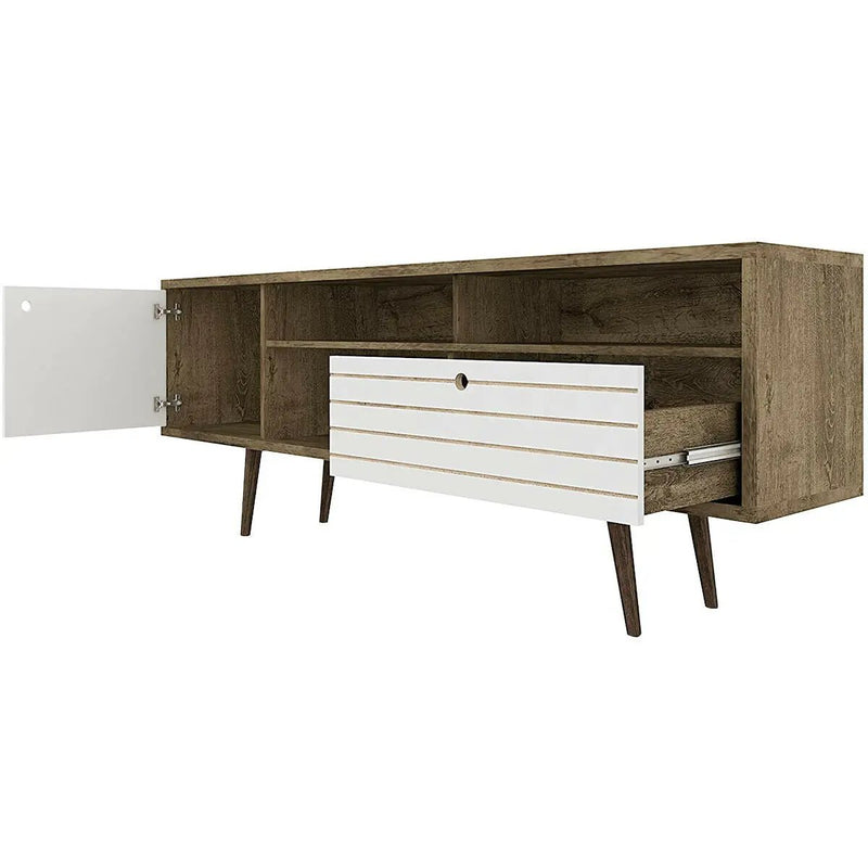 Mid-Century Modern TV Stand for TVs up to 65 Inch with Storage Shelves by DirectDeals
