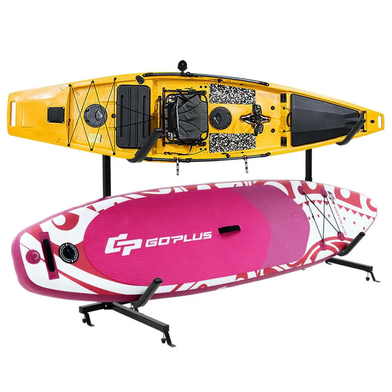 Freestanding Height Adjustable Dual Kayak Storage Rack by DirectDeals